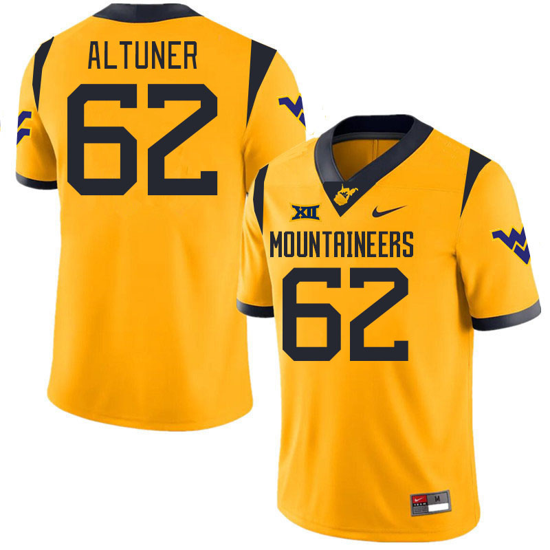 Men #62 Kyle Altuner West Virginia Mountaineers College 2024 New Uniforms Football Jerseys Stitched